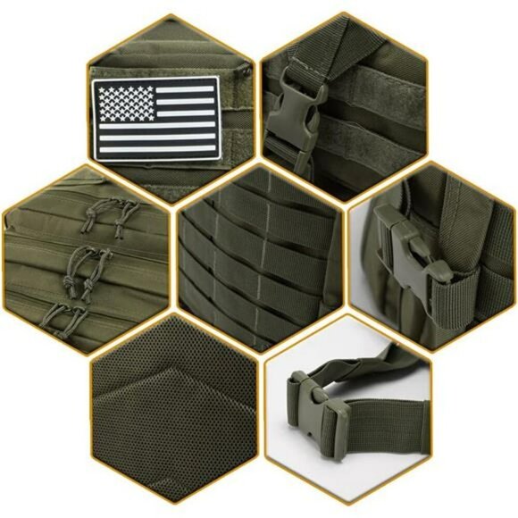 45L Tactical Backpack Molle Hiking Camping Survival Military Bug Out Bag - Picture 6 of 7